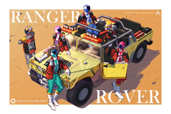 Power Rangers Lightspeed Rescue illustrated by AzizDraws