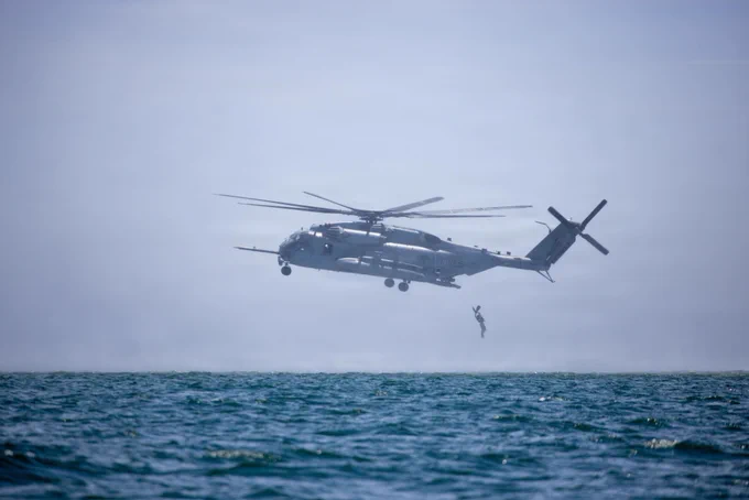 U.S. Marines with Reconnaissance Training Company,\u202FSchool of Infantry- West, conduct\u202F\u202Fhelocast training during the Basic Reconnaissance Course at Coronado,\u202FCalifornia,\u202FMay 19,\u202F2026. Employed within the ground combat element of the Marine Air-Ground Task Force, reconnaissance Marines operate in specialized teams to provide timely information to the supported commander to shape and influence the battlefield.\u202F(U.S. Marine Corps photo by Lance Cpl. Carlo\u202FSouzaDeluca)\n\n