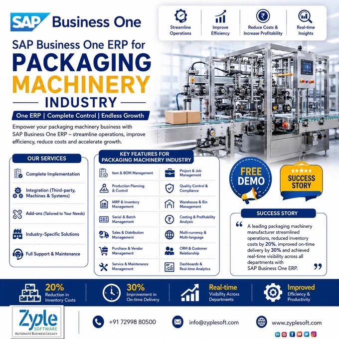 SAP Business One for packing machinery manufacturing industry