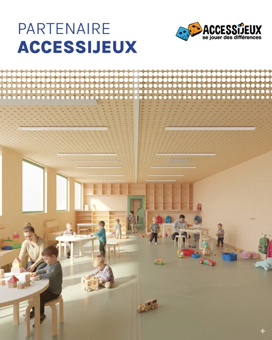 Photo d'une classe d'enfants jouants à des jeux adaptés