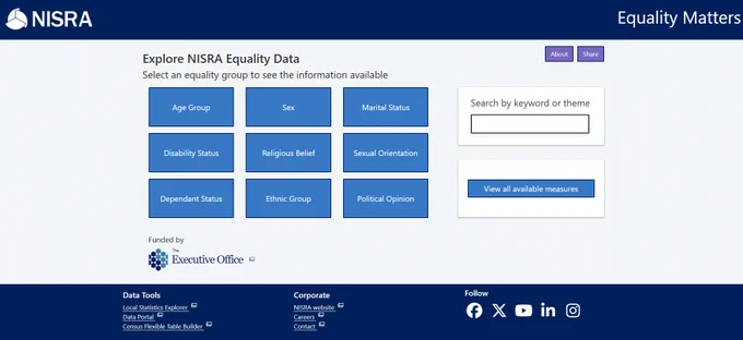 screenshot of Equality Matters website