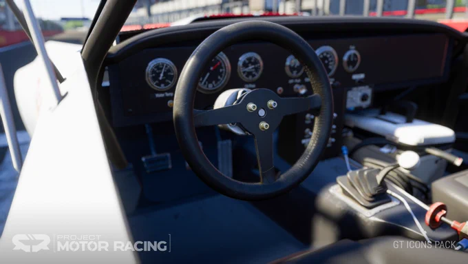 The 1973 Chevrolet Corvette C3 as rendered in the sim Project Motor Racing 
