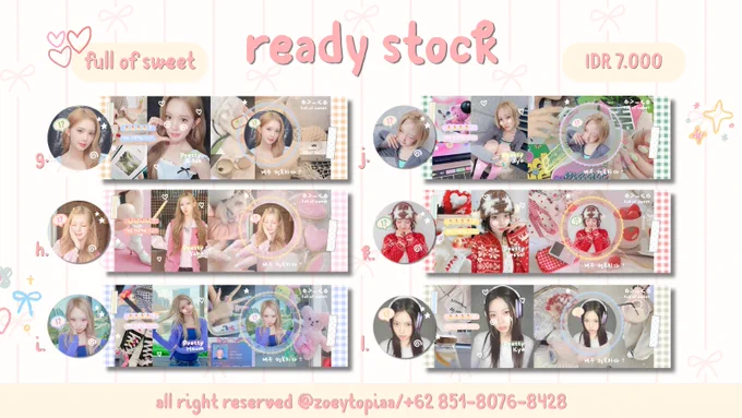 g. a-na
h. yuha
i. haum
j. jiyu
k. leesol
l. kya

- pembayaran via qris atau dana
- dapat ava png only
- pembelian min. 10k mendapat loyca