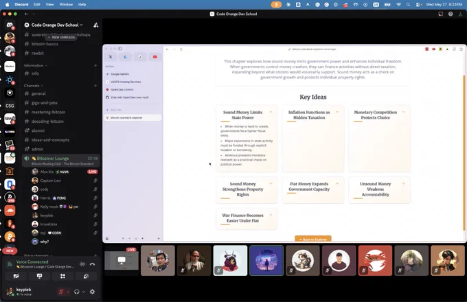 code orange dev school bitcoin reading club