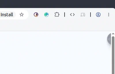 Top right corner of a browser. A half circle with an arrow pointing out is visible on the side