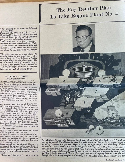Article in the May 29, 1966, Detroit Free Press article titled: "The Roy Reuther Plan to Take Engine Plant No. 4." 