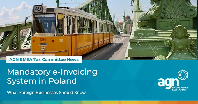 Poland is moving ahead with mandatory e-invoicing through KSeF — and the implications extend well beyond domestic businesses.

For foreign companies operating in or trading with Poland, understanding the evolving requirements, timelines, and compliance expectations is essential.

The latest insight from the AGN EMEA Tax Committee explores what international businesses need to know and how to prepare for the changes ahead. 

Read the article: https://lnkd.in/eZQpB7BF

Thank you to Tomasz Paszkowski at jrd. - tax, legal, accounting & audit

#Tax #VAT #EInvoicing #KSeF #Poland #InternationalBusiness #TaxCompliance #DigitalTransformation #AGNInternational