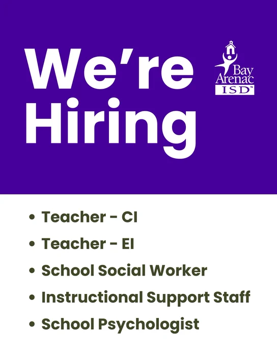We’re hiring at Bay-Arenac ISD!