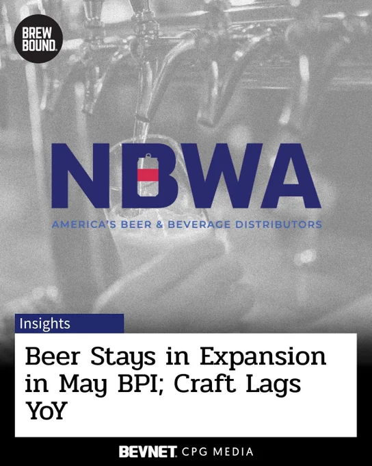 Beer Remains in Expansion in May Beer Purchasers’ Index; All But Craft Maintain YoY Improvement