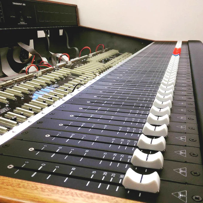 Trident 88 console in production fader view
