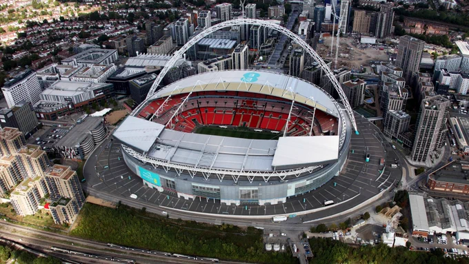 Aerial view of Wembley stadium