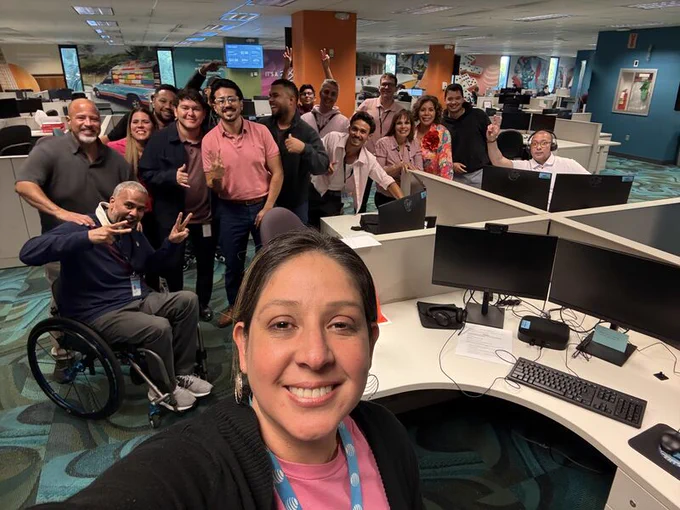 Nadine with the new hire class