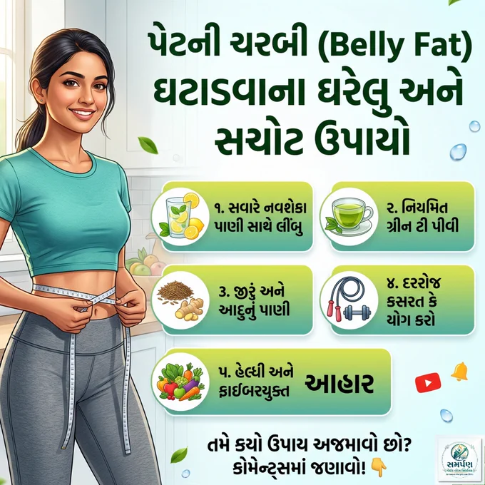 પેટની ચરબી (Belly Fat) ઘટાડવાના ઉપાયો