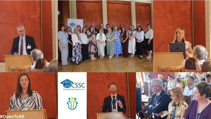 Left to right
Photo (1) David Corbett, Gilnahirk Primary School
Photo (2) Group photo of CSSC's Building Capacity programme participants
Photo (3) Nuala McGranaghan, Cedar Lodge School
Photo (4) Melissa McCombe, Kilrea Primary School
Photo (5) Ross Coulter, BallycarrickMaddy Primary School 
Photo (6) close up shot of audience in attendance at event, Long Gallery, Stormont. 