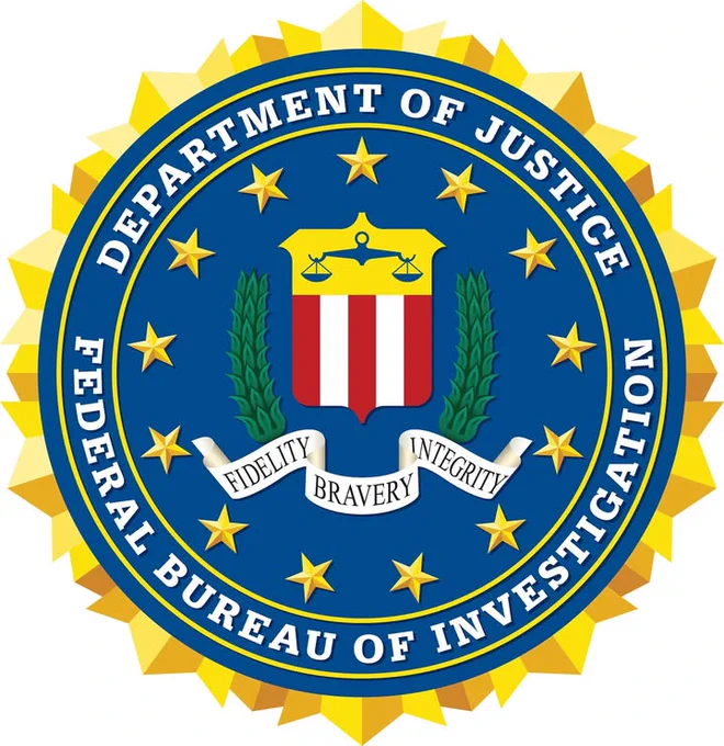 Picture of the FBI logo over a white background featuring the motto "Fidelity, Bravery and Integrity."