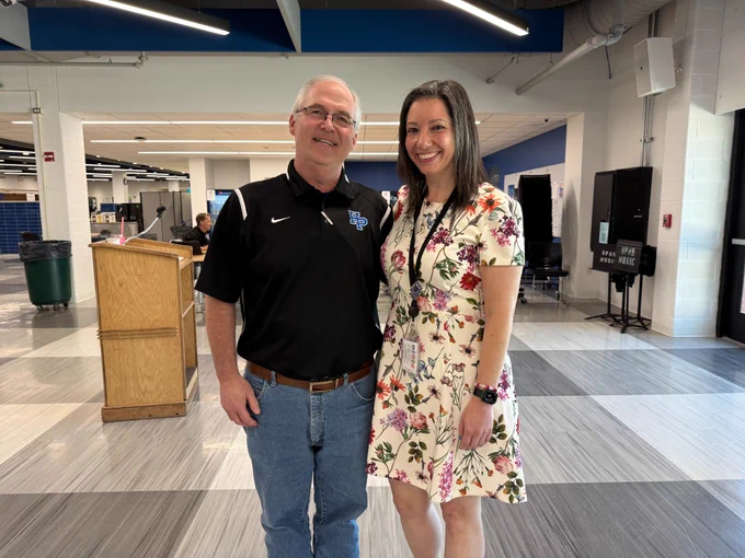 HPHS staff member Warren Wolfe and Principal Holly Fleischer