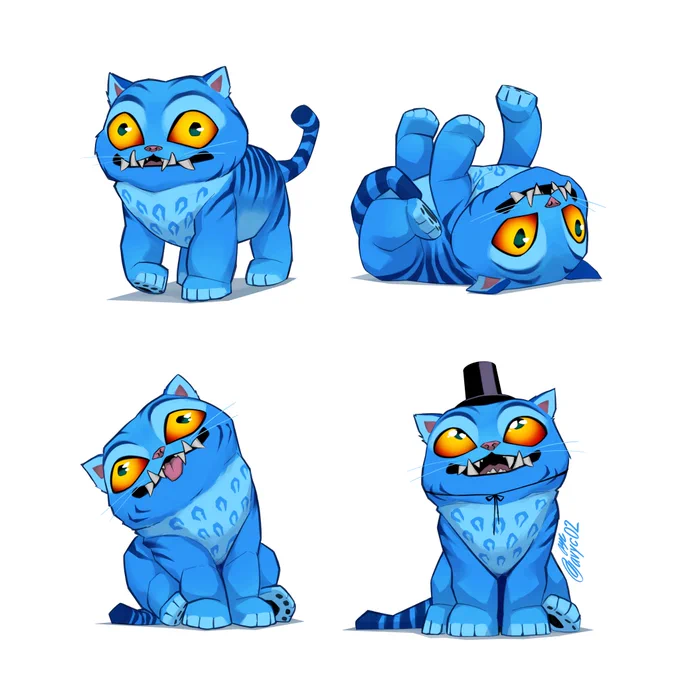 Illustrations of Derpy Tiger from Kpop Demon Hunters as a baby.