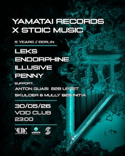 Yamatai Records x Stoic Music flyer.