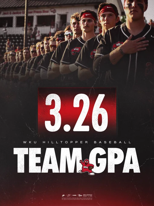 WKU Baseball Cumulative GPA 3.26