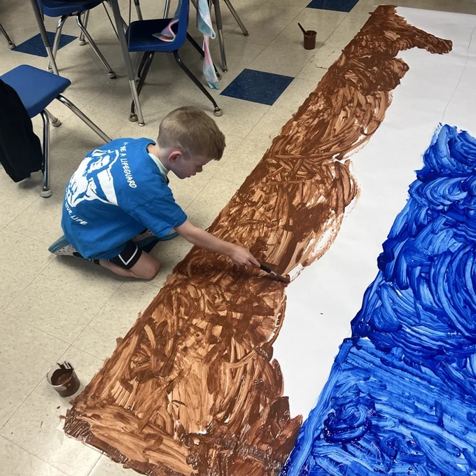 KRO was excited to start our biome mural today! 