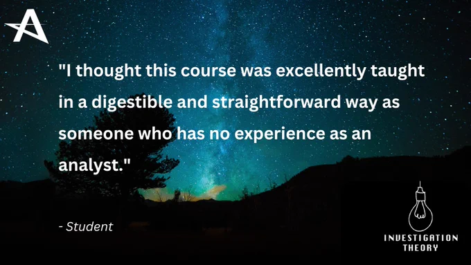 A student wrote, "I thought this course was excellently taught in a digestible and straightforward way as someone who has no experience as an analyst."