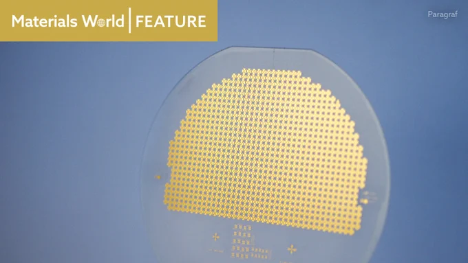One of Paragraf’s graphene-coated wafers
Credit: Paragraf