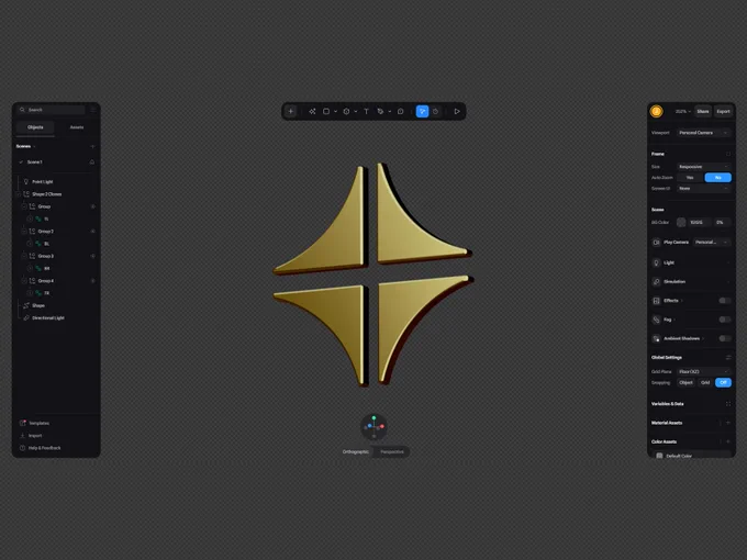 3D recreation of Contra's logo in Spline.design