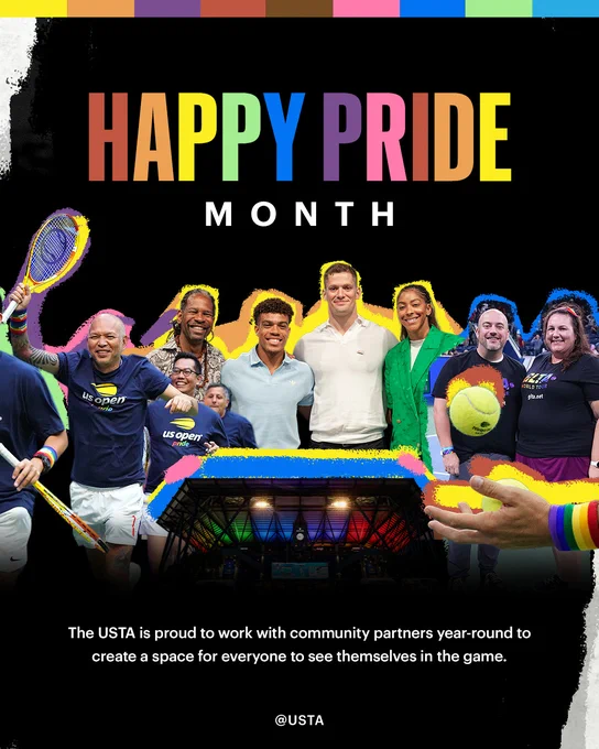 Happy Pride Month: The USTA is proud to work with community partners year-round to create a space for everyone to see themselves in the game.