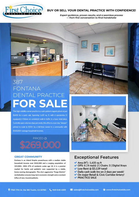 387 Fontana - San Bernardino Dental Practice for Sale