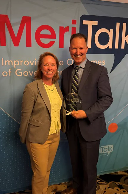 Ms. Emily Wood, PM, 300Brand and Mr. Mark Gorak at the MeriTalk’s 2026 Powering Progress Awards