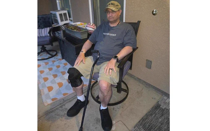 Marine Corps veteran Tierney Mayer-Tucker in 2025 was diagnosed with a rare inflammatory disease called inclusion body myositis, which weakens and deteriorates muscles. The disease limits a person’s ability to walk, grasp objects, and perform basic tasks without assistance. Researchers are beginning to look for links between the disease and military service. (Courtesy of Tierney Mayer-Tucker)