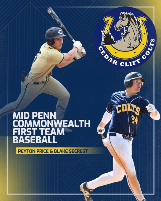 Congratulations to Peyton and Blake on being named 1st Team All-Division selection for the Mid Penn Commonwealth Baseball division. 
