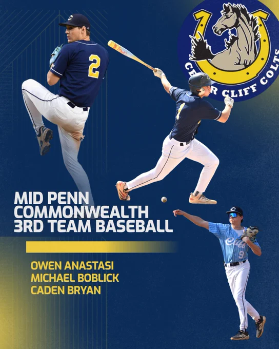 Congratulations to Owen, Michael and Caden on being named 3rd Team All-Division selections for the Mid Penn Commonwealth division. 