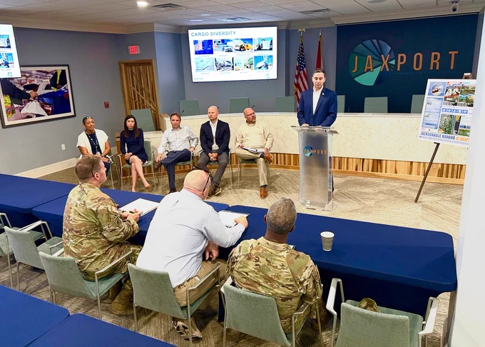 The ASA Adam R. Telle met with #USACE leadership, @JaxPort & @PortTampaBay, discussing investments that strengthen navigation, modernize infrastructure, improve supply chain resilience, and support America\u2019s economic competitiveness. #ArmyCivilWorks #BuildingStrong #Navigation\n