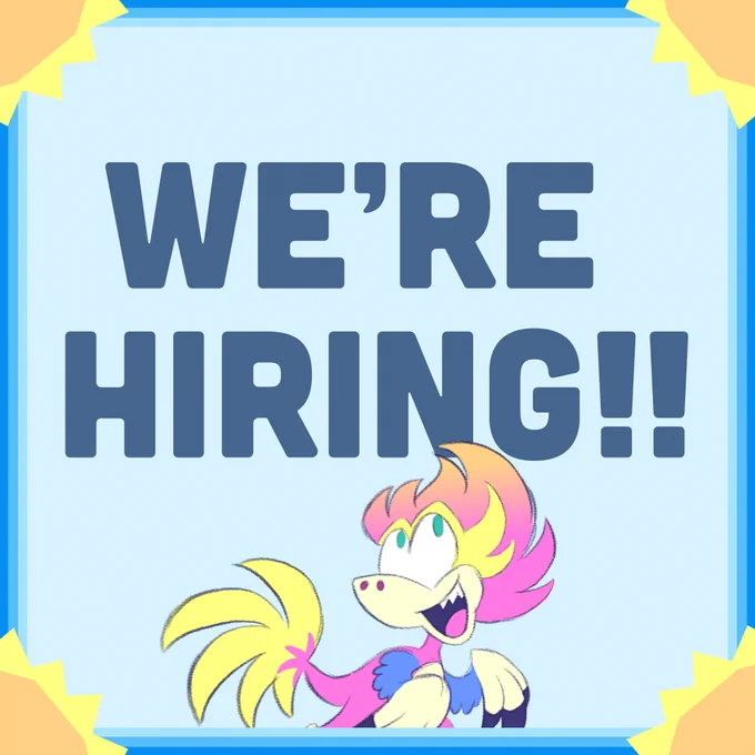hiring announcement featuring Velocity with bold text saying "We're Hiring!!" on a blue background