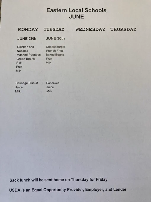 June menu 3