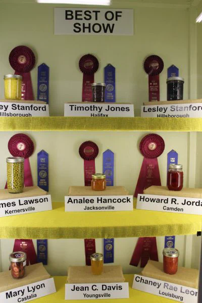 Best of Show jams and jellies at the N.C. State Fair. 