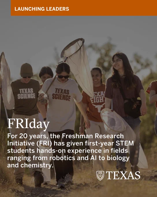 Friday: For 20 years, the Freshman Research Initiative (FRI) has given first-year STEM students hands-on experience in fields ranging from robotics and AI to biology and chemistry.