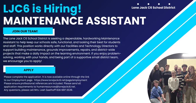 Now hiring for a maintenance and facilities assistant