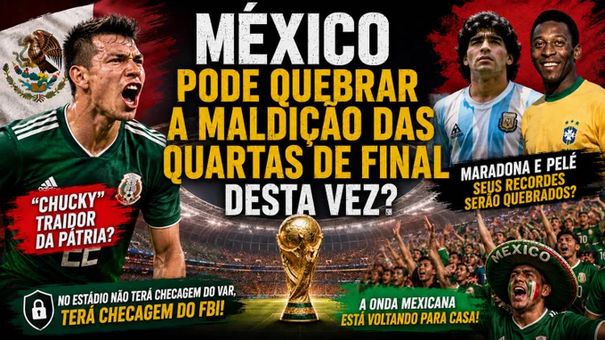 Curiosamente, as quartas de final de 1970 e 1986,que são as maiores conquistas da história da seleção mexicana em Copas do Mundo,aconteceram em torneios que eles próprios sediaram.Será que o México conseguirá mudar essa má sorte como anfitrião desta vez? #mexico #fifa #worldcup 