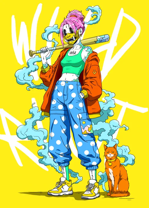 fucking hyanna mask icegirl and her orange cat look like a newage mugen from samurai champloo