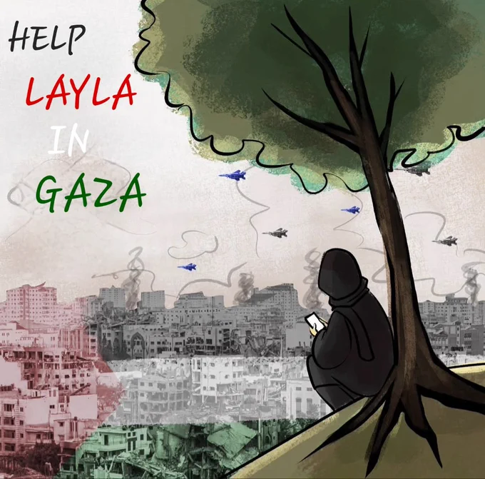#artwork of a dental student in Gaza needs ur help to complete her education and training!