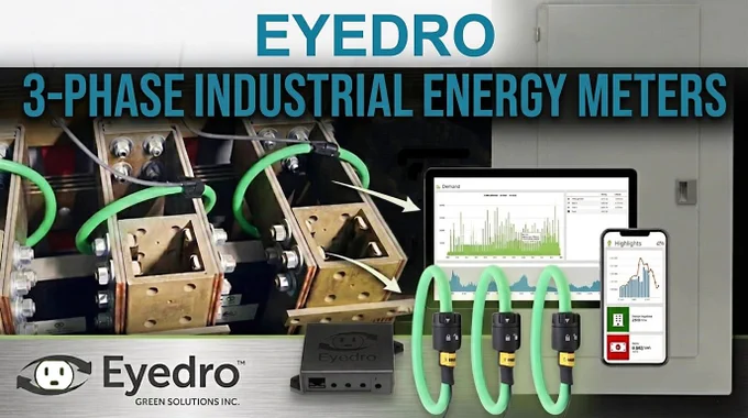 Eyedro 3-phase energy meters for industrial applications.  Available with flex sensors for large conductor and busbar.  Real-time data.
