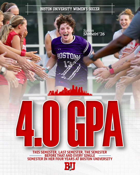 GPA graphic highlighting Susan Shobeiri's 4.0 GPA during her entire collegiate career