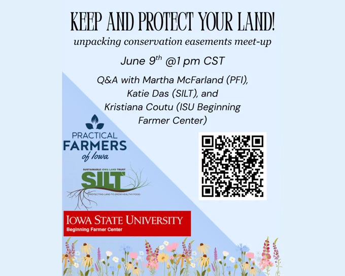 A flyer for the Conservation Easement event on June 9; description linked in post.