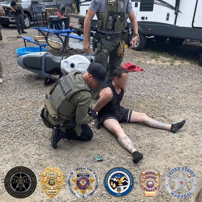 Fugitive Shane JACKSON in custody of the U.S. Marshals Colorado Violent Offender Task Force (COVOTF).