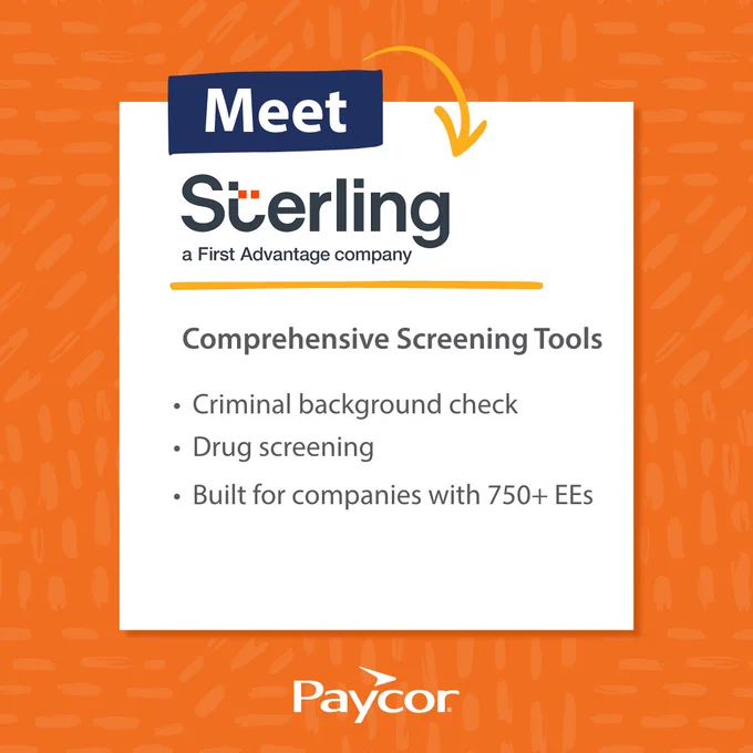 Meet Sterling, a First Advantage company. Comprehensive Screening Tools.