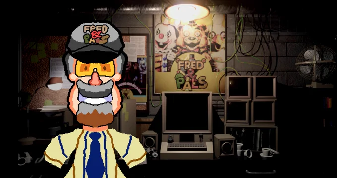 Steve's all ready for his first night at Fred and Pals