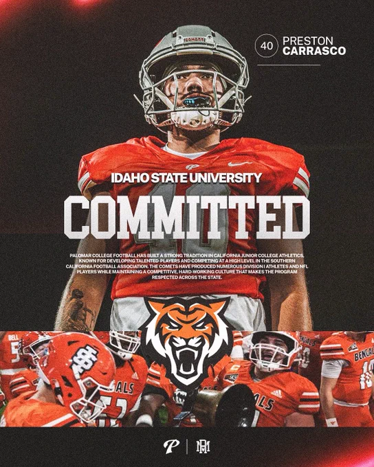 Congratulations to Spring transfer Preston Carrasco on his commitment to Idaho State University!