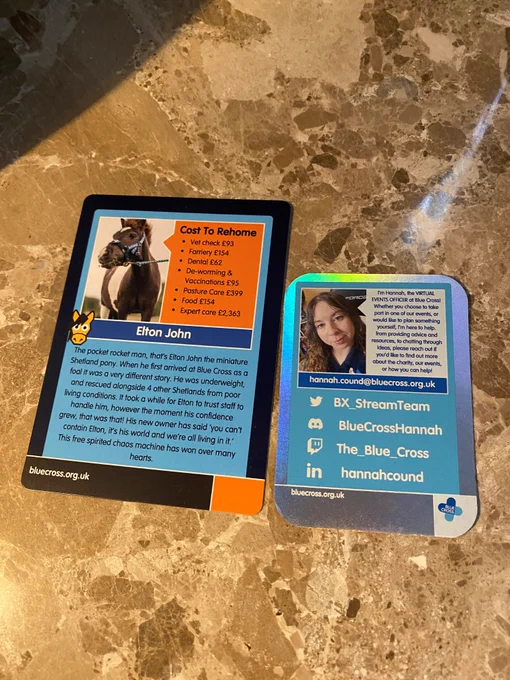 This year's trading card with last year's for reference - we meant it when we said these cards were comically large!